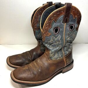 Laredo‎ Ross 7948 Men's 10.5 D Western Boots Broad Square Toe Leather Work Ranch